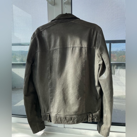All Saints Men’s Leather Jacket M - Picture 3 of 4